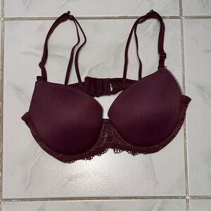 PINK Victoria's Secret Deep Wine Lace Bra